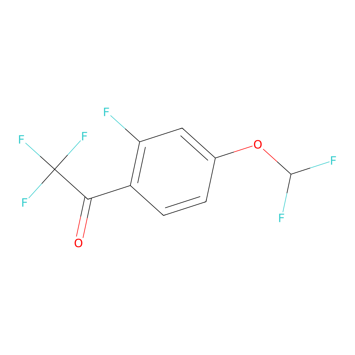 1-[4-(Difluoromethoxy)-2-fluorophenyl]-2,2,2-trifluoroethan-1-one molecular structure, CAS 2228611-31-0