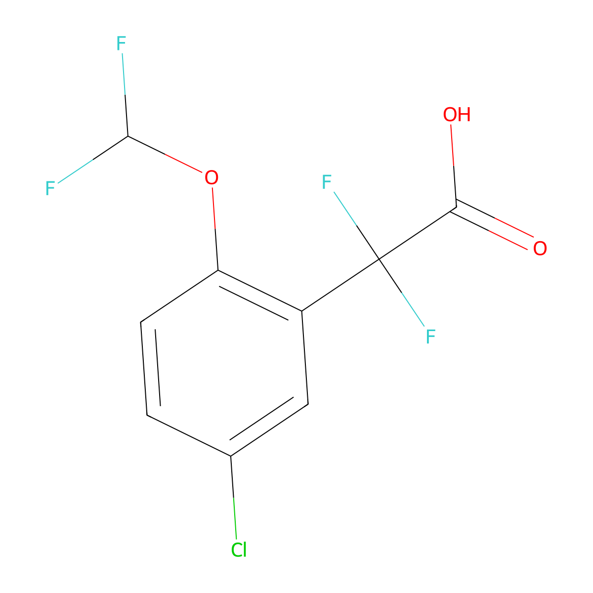 2-[5-Chloro-2-(difluoromethoxy)phenyl]-2,2-difluoroacetic acid molecular structure, CAS 2228613-20-3