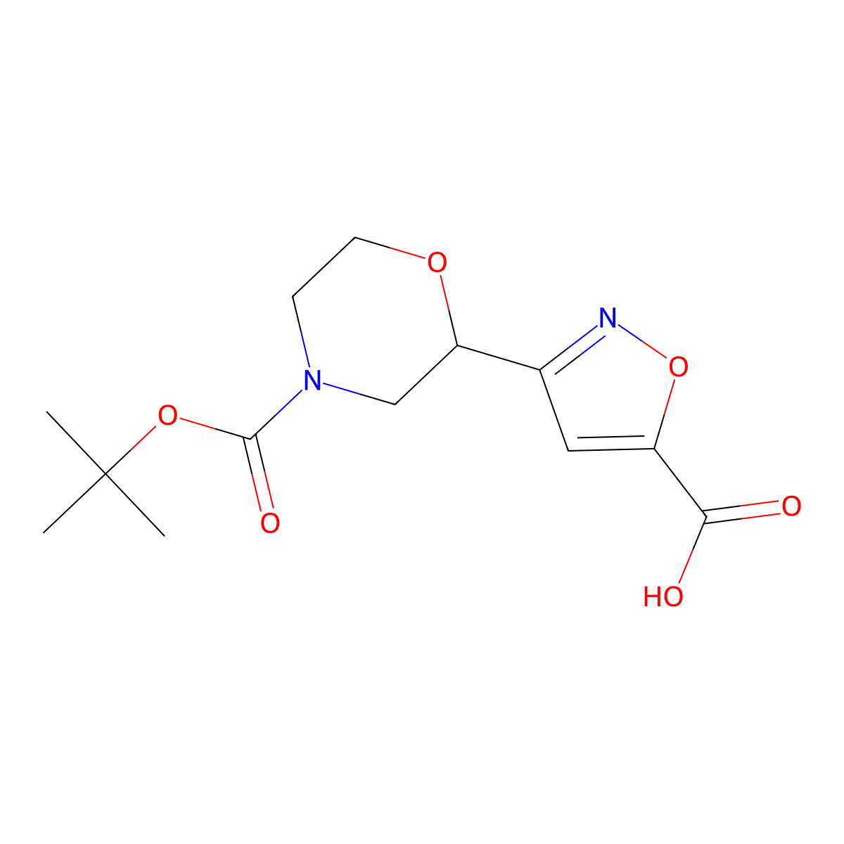 3-{4-[(Tert-butoxy)carbonyl]morpholin-2-yl}-1,2-oxazole-5-carboxylicacid molecular structure, CAS 2228613-81-6