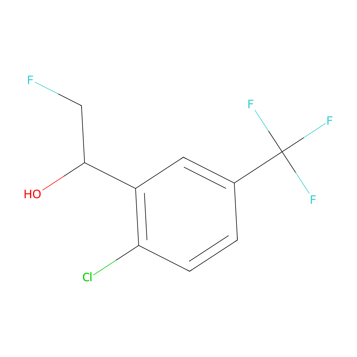 1-[2-Chloro-5-(trifluoromethyl)phenyl]-2-fluoroethan-1-ol molecular structure, CAS 2228616-55-3