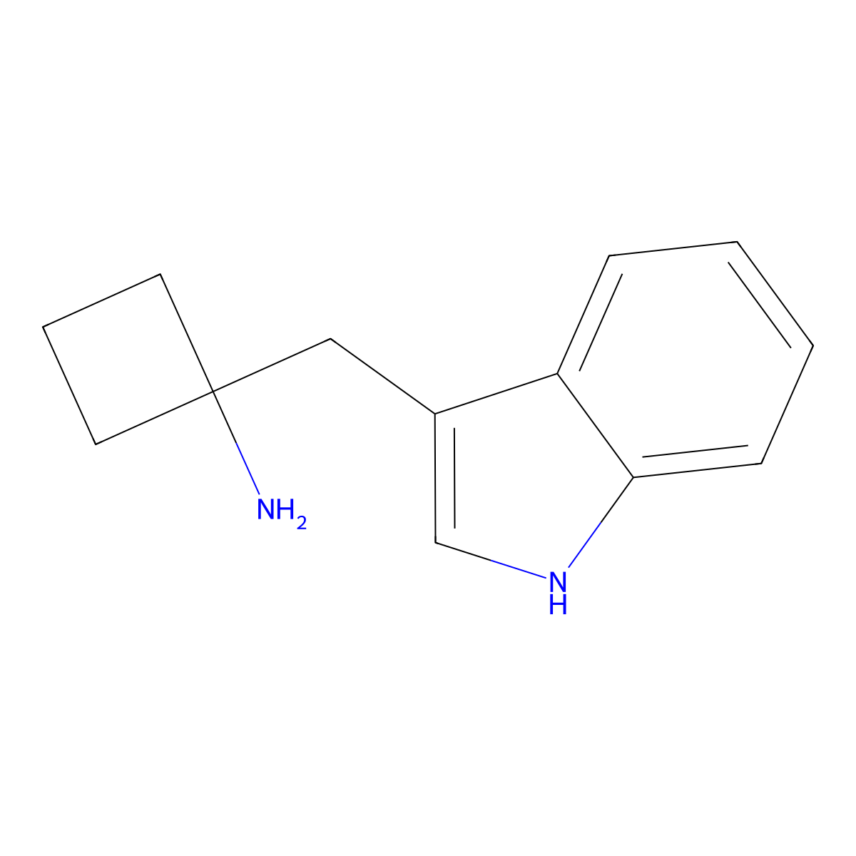 1-[(1H-indol-3-yl)methyl]cyclobutan-1-amine molecular structure, CAS 2228619-73-4