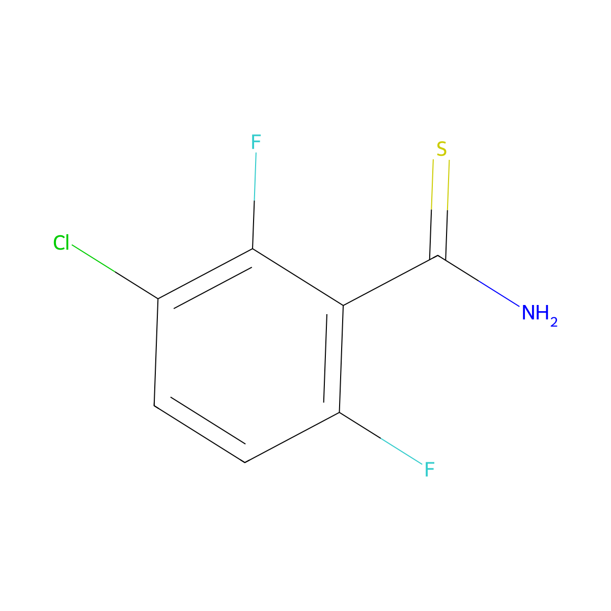 3-Chloro-2,6-difluorobenzene-1-carbothioamide molecular structure, CAS 2228624-24-4