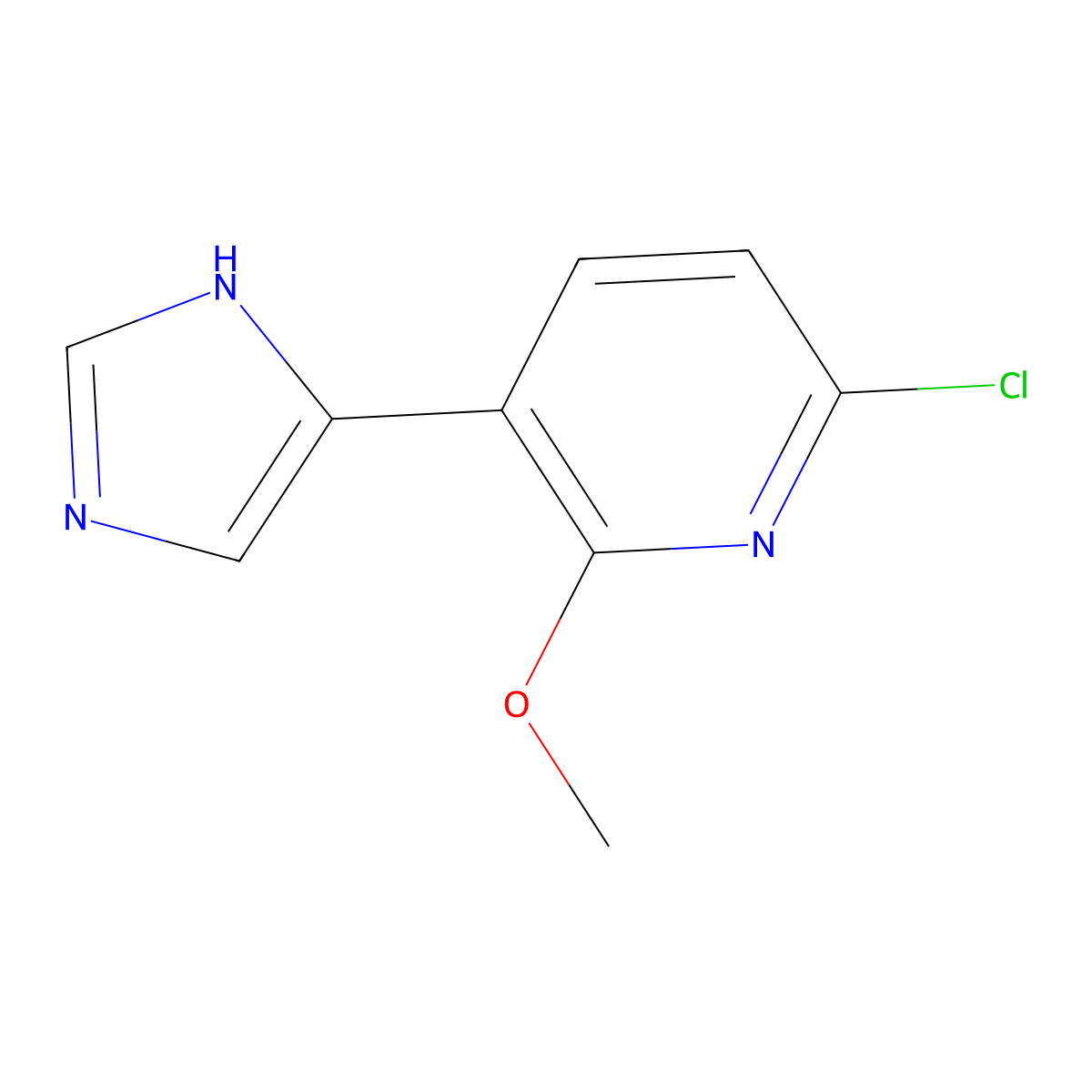 6-chloro-3-(1H-imidazol-4-yl)-2-methoxypyridine molecular structure, CAS 2228624-76-6