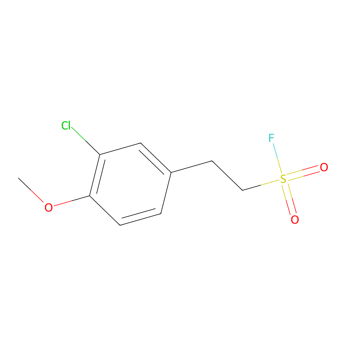 2-(3-Chloro-4-methoxyphenyl)ethane-1-sulfonyl fluoride molecular structure, CAS 2228631-28-3
