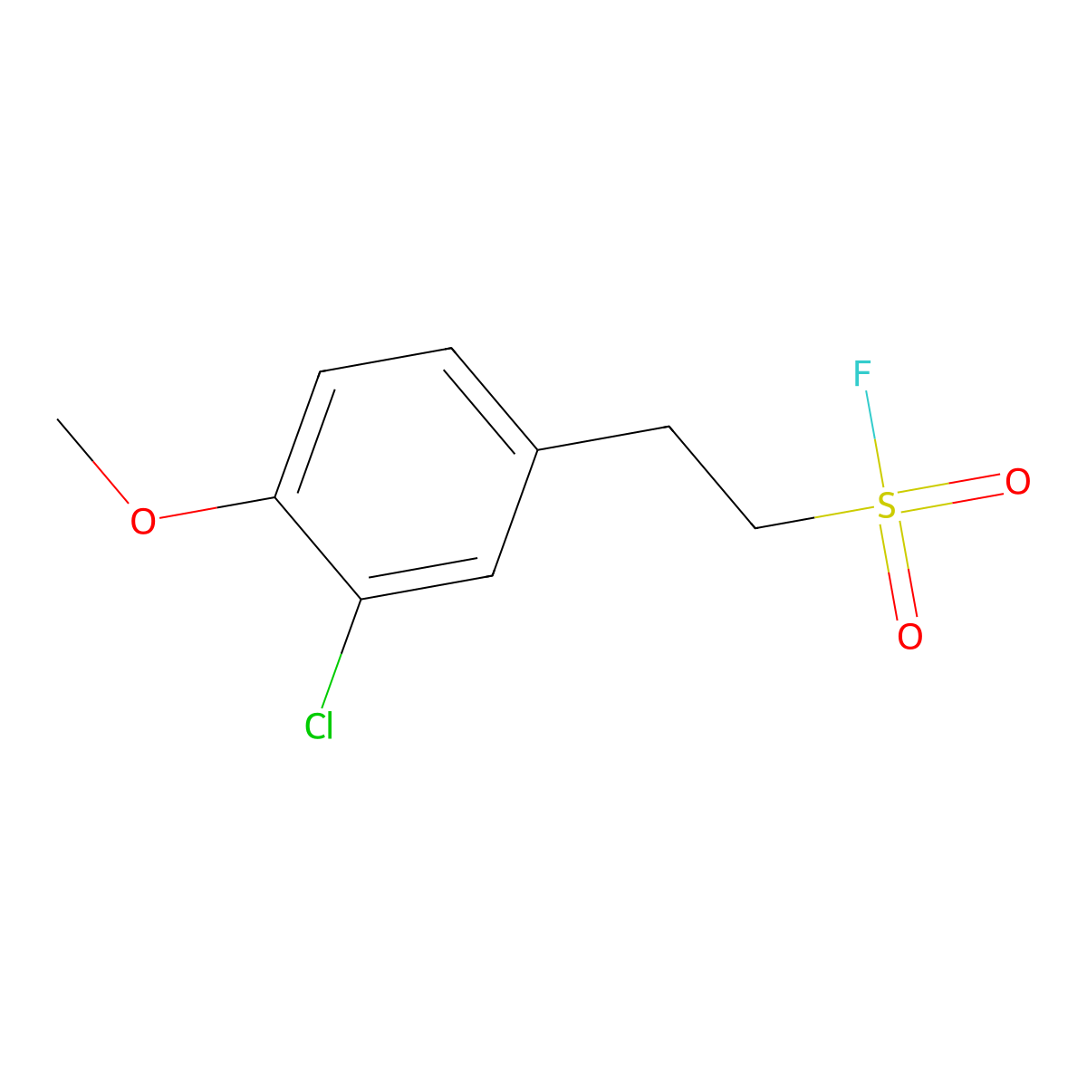 2-(3-Chloro-4-methoxyphenyl)ethane-1-sulfonyl fluoride molecular structure, CAS 2228631-28-3
