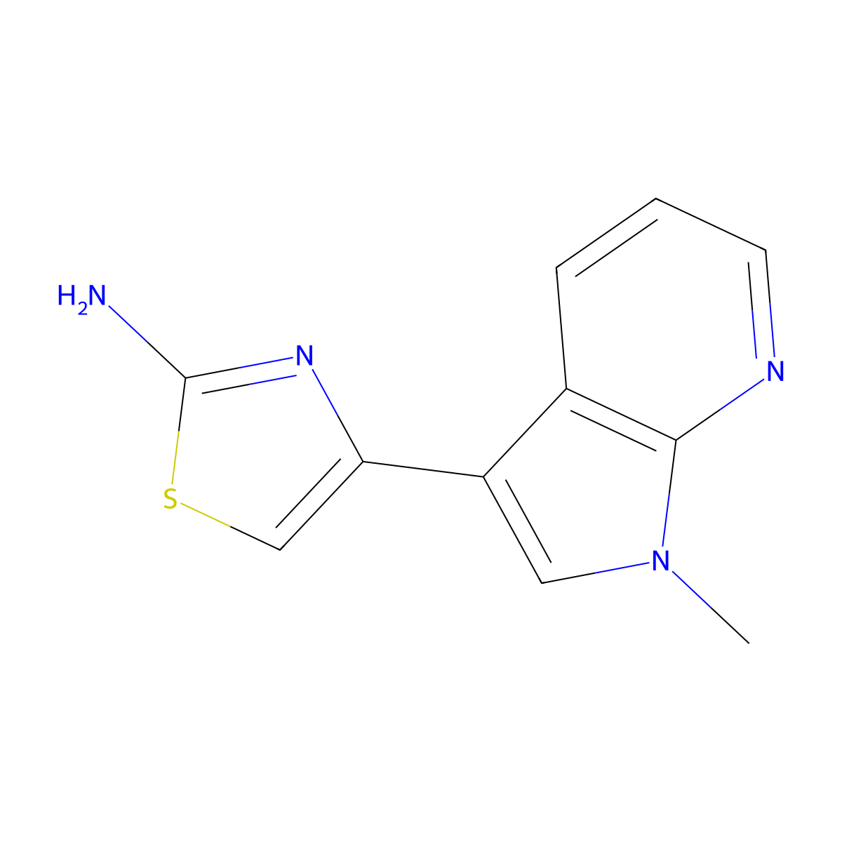 4-{1-methyl-1H-pyrrolo[2,3-b]pyridin-3-yl}-1,3-thiazol-2-amine molecular structure, CAS 2228631-47-6
