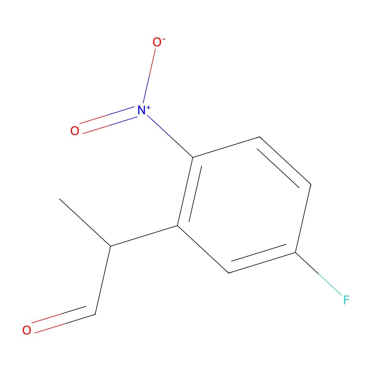 2-(5-Fluoro-2-nitrophenyl)propanal molecular structure, CAS 2228631-69-2