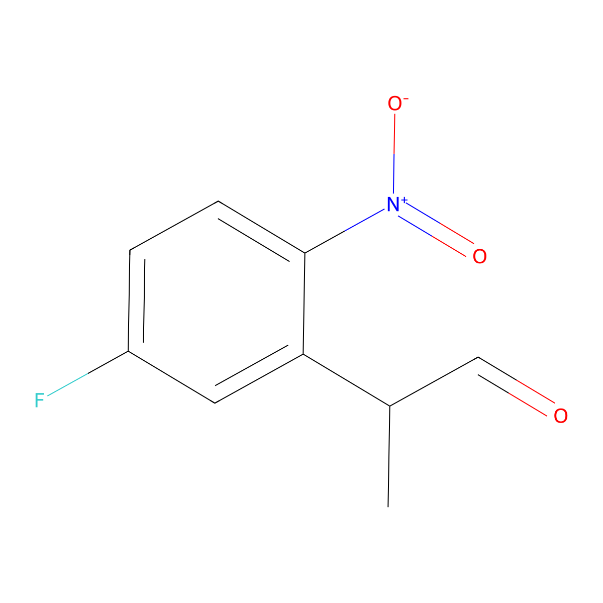 2-(5-Fluoro-2-nitrophenyl)propanal molecular structure, CAS 2228631-69-2