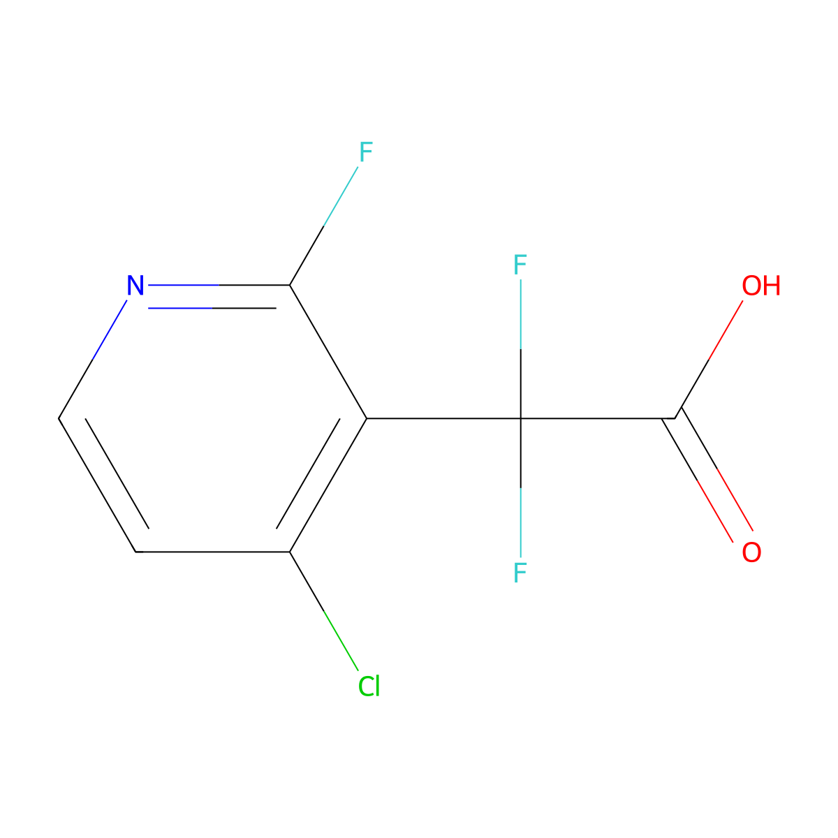 2-(4-Chloro-2-fluoropyridin-3-yl)-2,2-difluoroacetic acid molecular structure, CAS 2228633-90-5