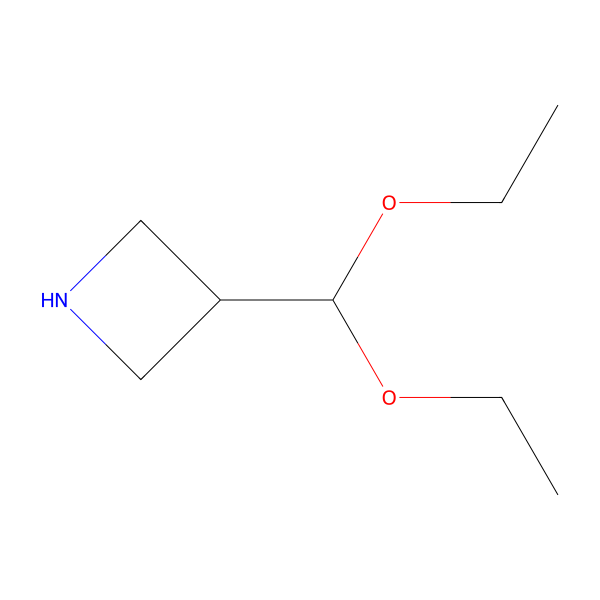 3-(Diethoxymethyl)azetidine molecular structure, CAS 2228633-98-3