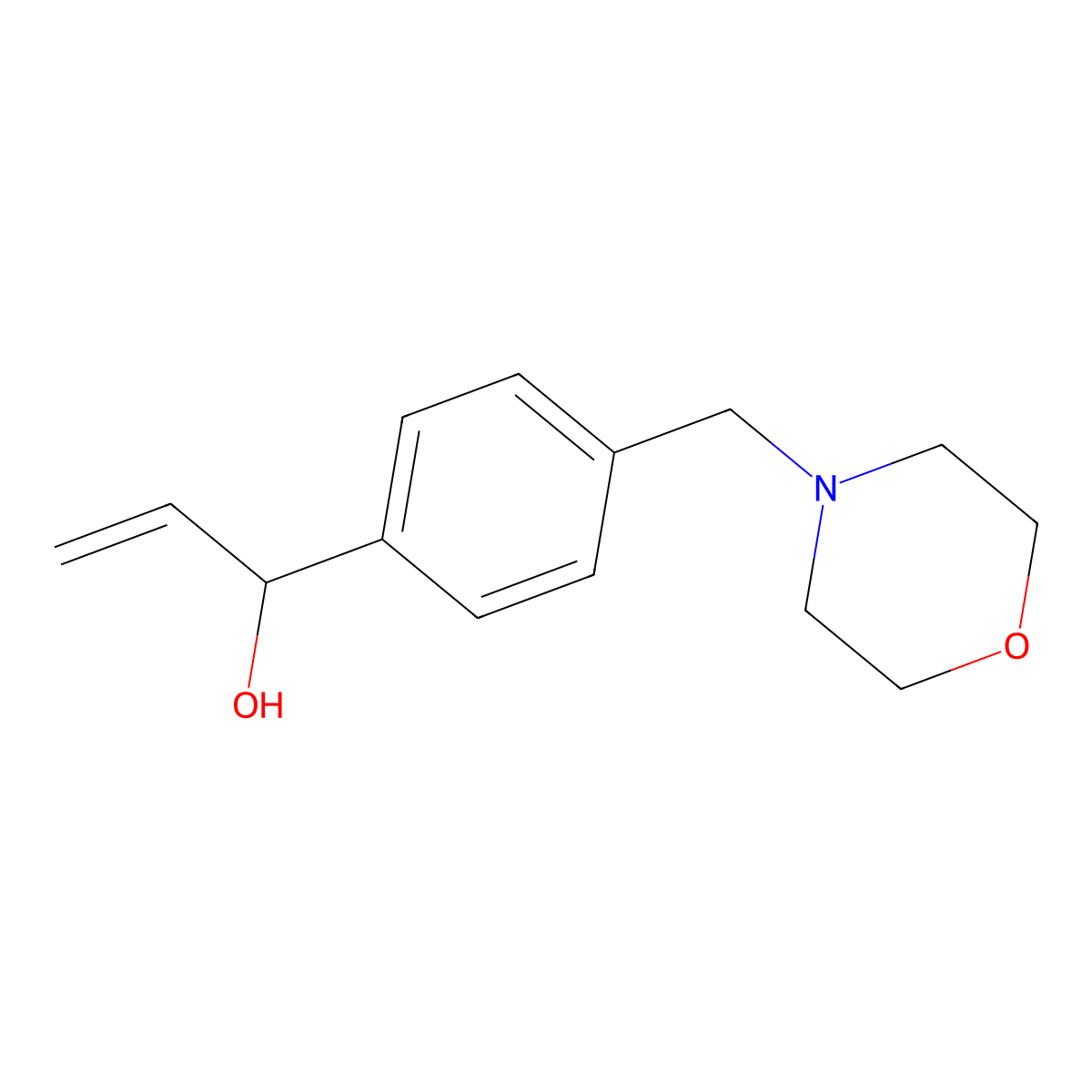 1-{4-[(Morpholin-4-yl)methyl]phenyl}prop-2-en-1-ol molecular structure, CAS 2228635-85-4