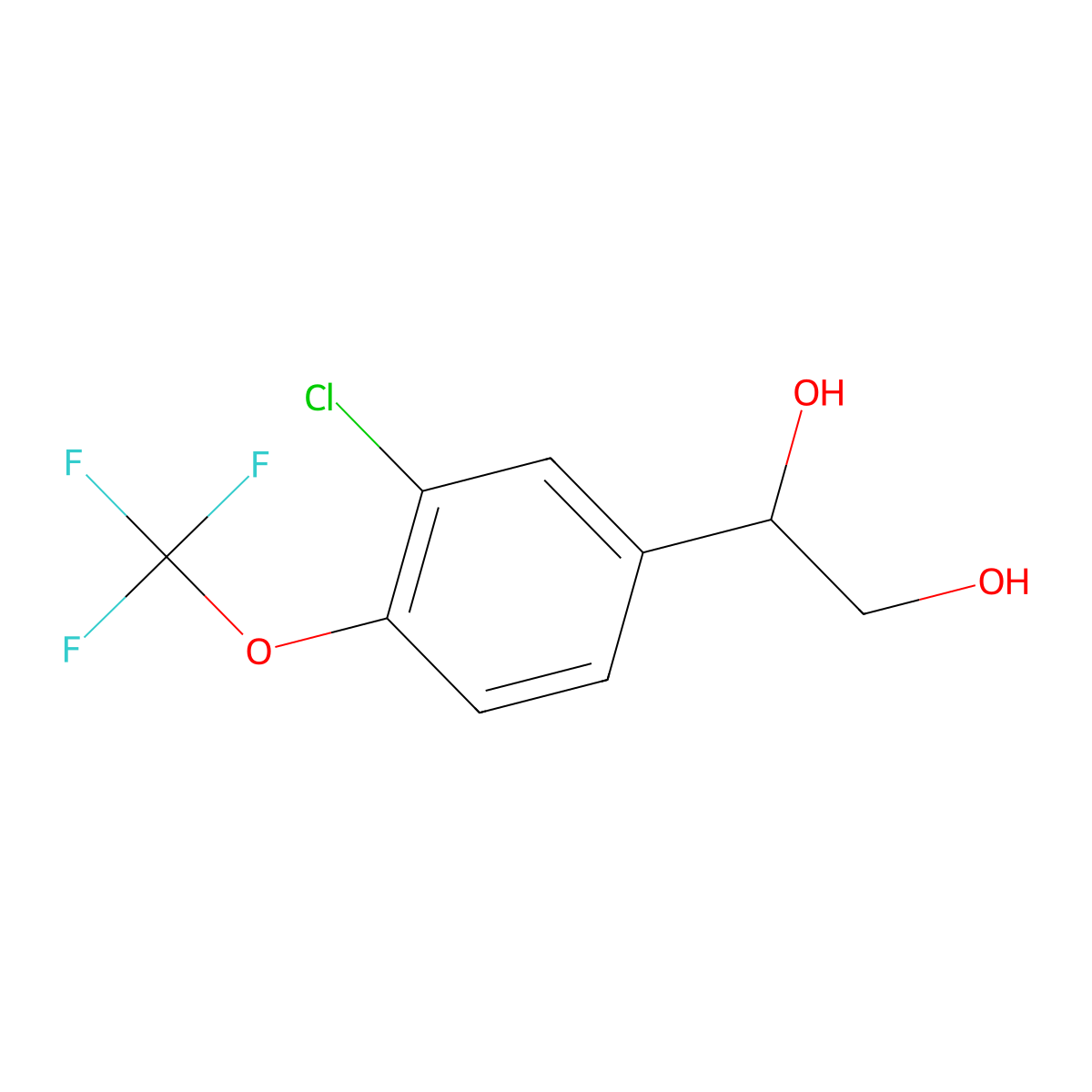 1-[3-Chloro-4-(trifluoromethoxy)phenyl]ethane-1,2-diol molecular structure, CAS 2228636-08-4