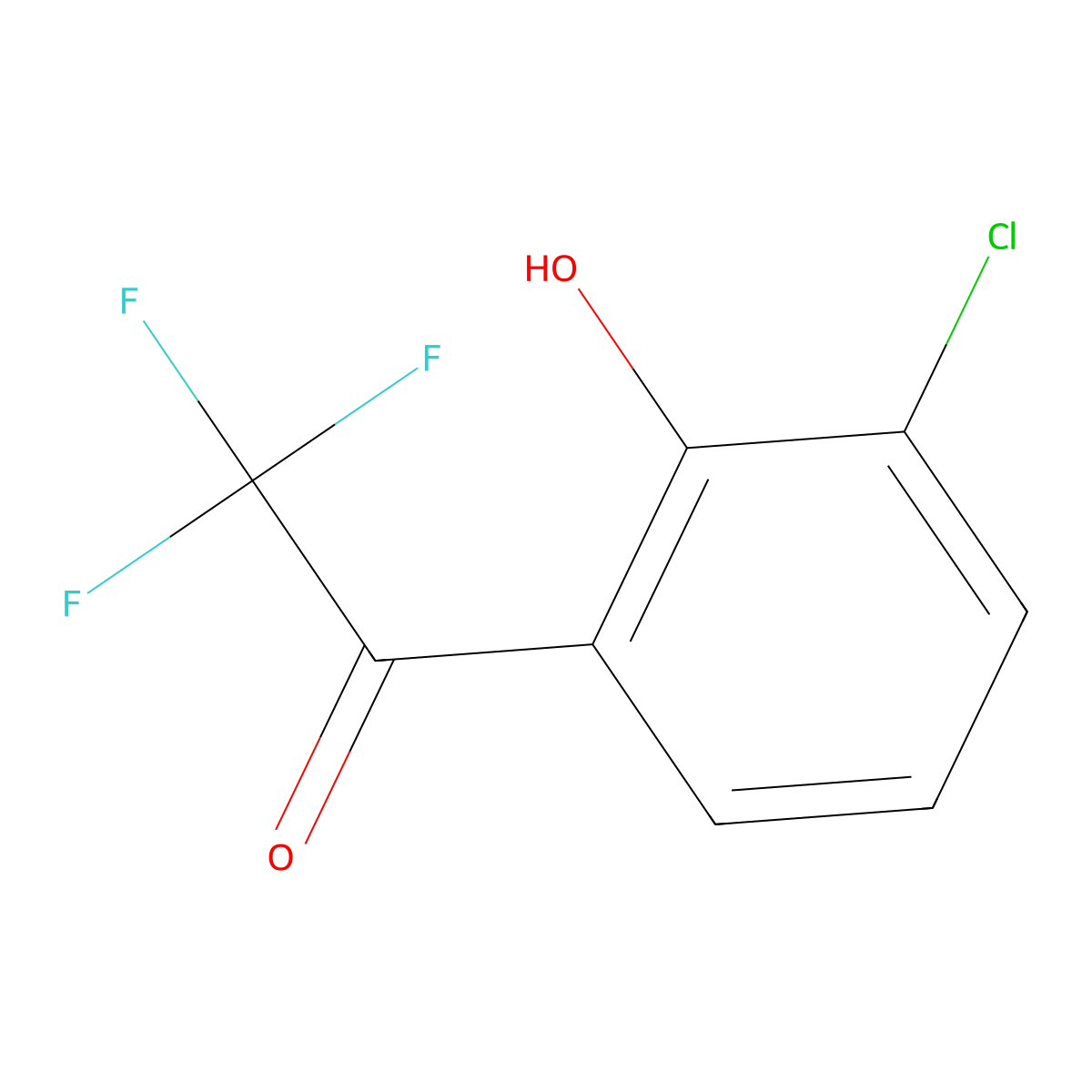 1-(3-Chloro-2-hydroxyphenyl)-2,2,2-trifluoroethan-1-one molecular structure, CAS 2228636-34-6