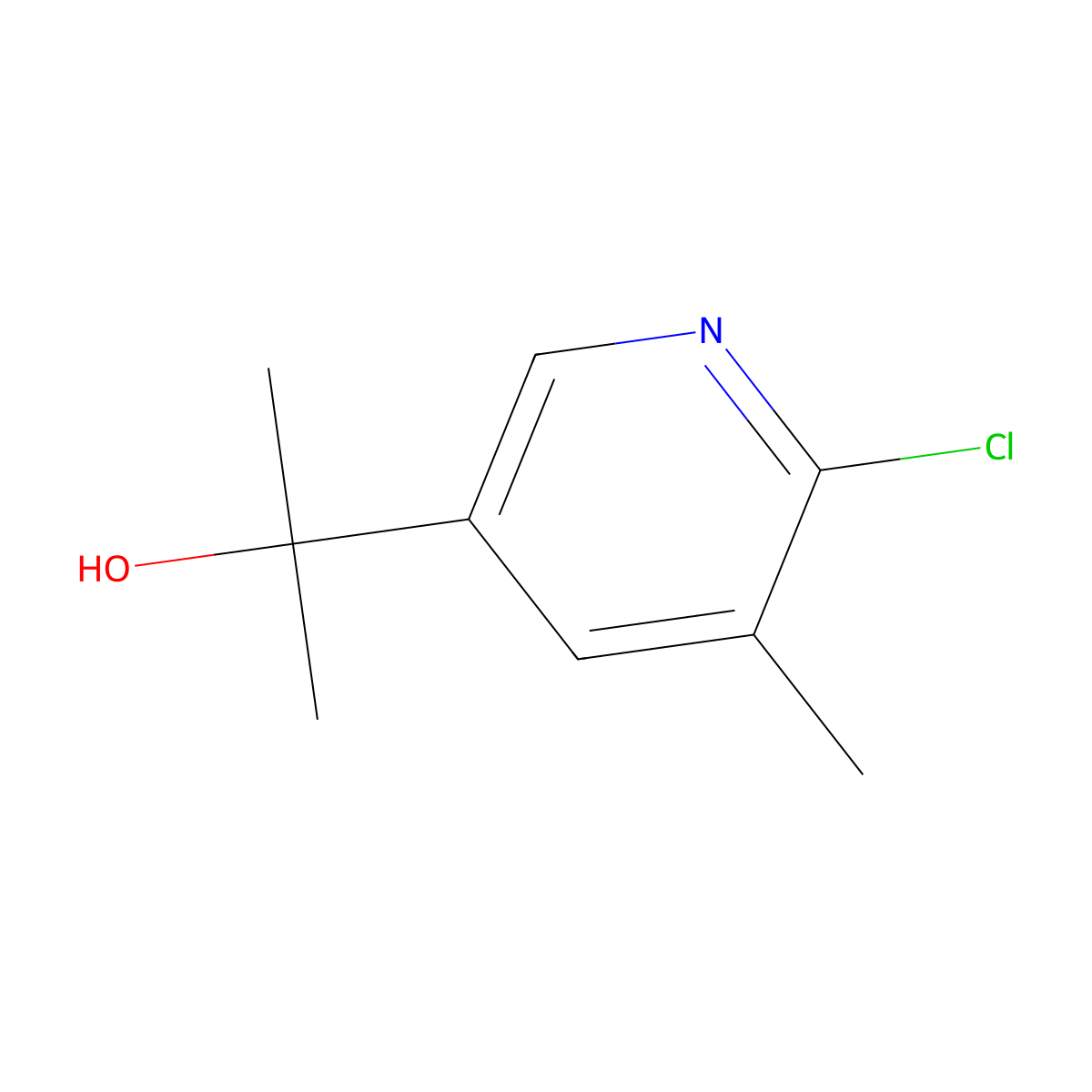 2-(6-Chloro-5-methylpyridin-3-yl)propan-2-ol molecular structure, CAS 2228636-74-4