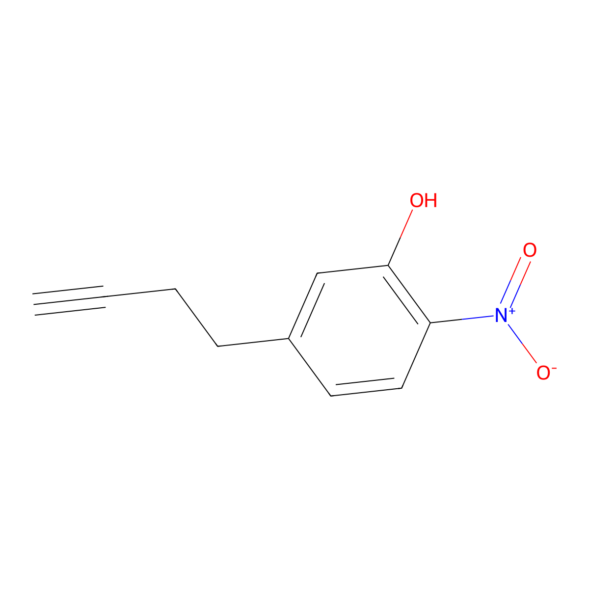 5-(But-3-yn-1-yl)-2-nitrophenol molecular structure, CAS 2228637-73-6