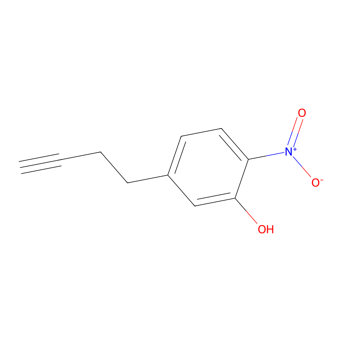 5-(But-3-yn-1-yl)-2-nitrophenol molecular structure, CAS 2228637-73-6