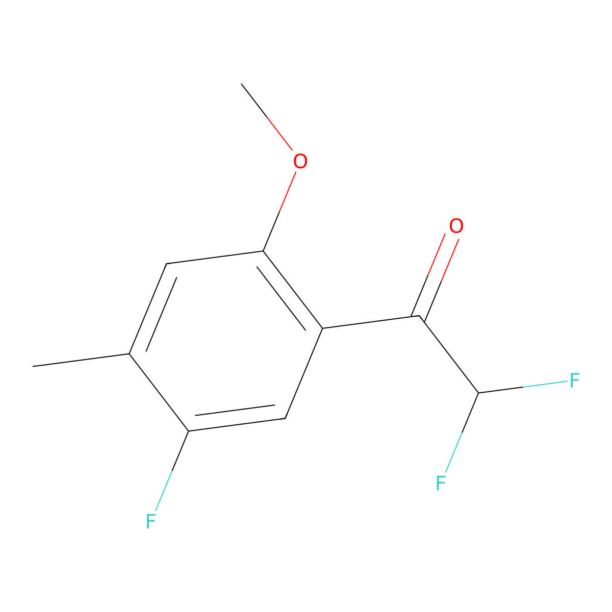 2,2-Difluoro-1-(5-fluoro-2-methoxy-4-methylphenyl)ethan-1-one molecular structure, CAS 2228638-00-2