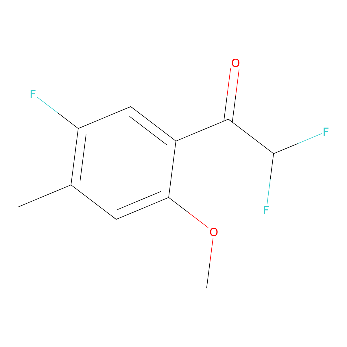 2,2-Difluoro-1-(5-fluoro-2-methoxy-4-methylphenyl)ethan-1-one molecular structure, CAS 2228638-00-2