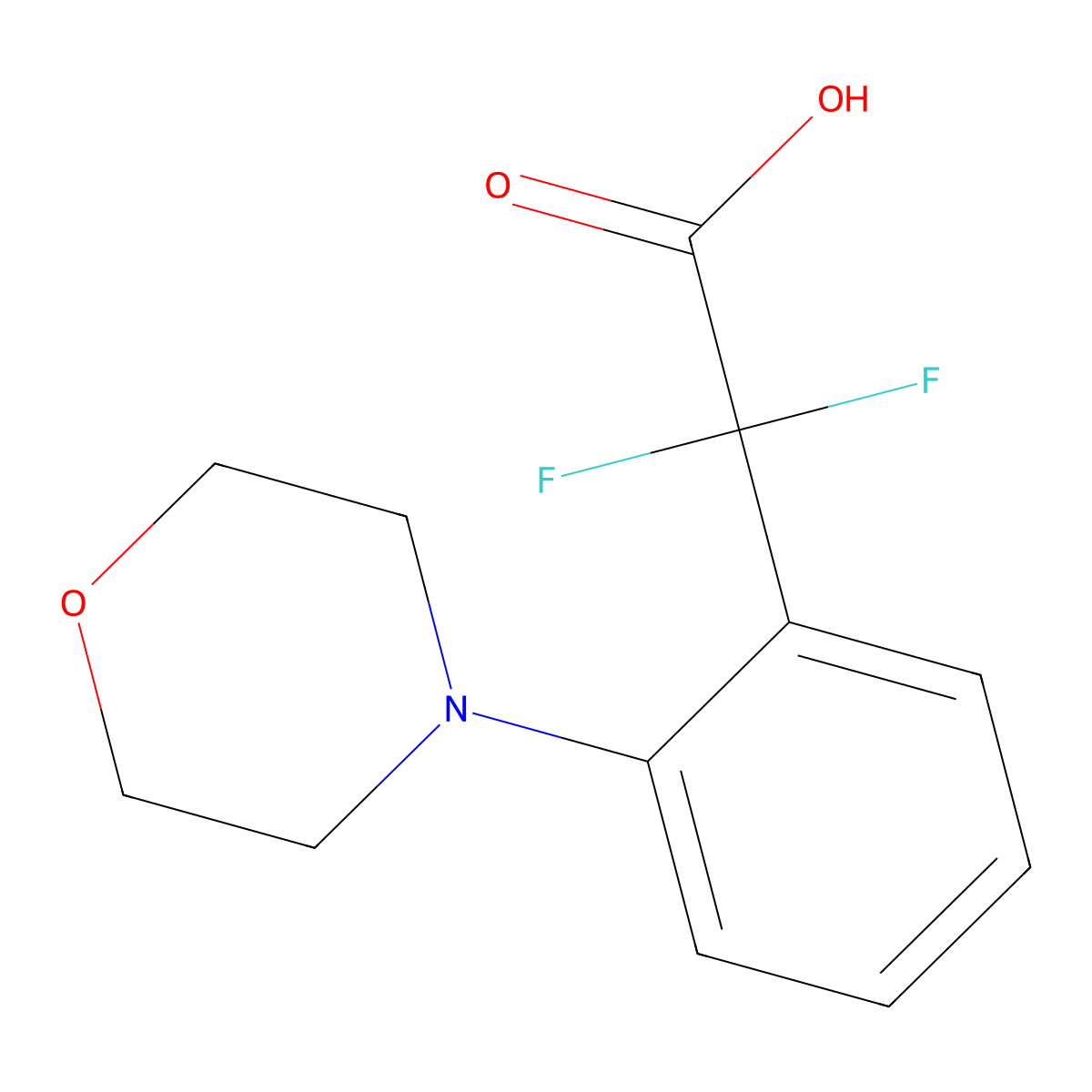 2,2-Difluoro-2-[2-(morpholin-4-yl)phenyl]acetic acid molecular structure, CAS 2228640-21-7