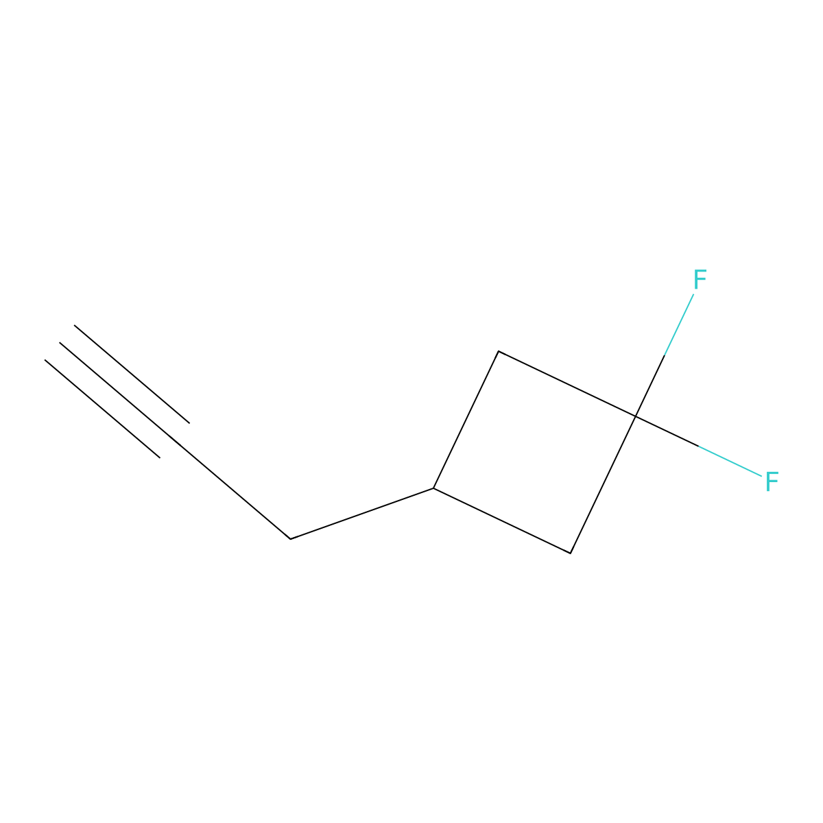1,1-Difluoro-3-(prop-2-yn-1-yl)cyclobutane molecular structure, CAS 2228641-41-4