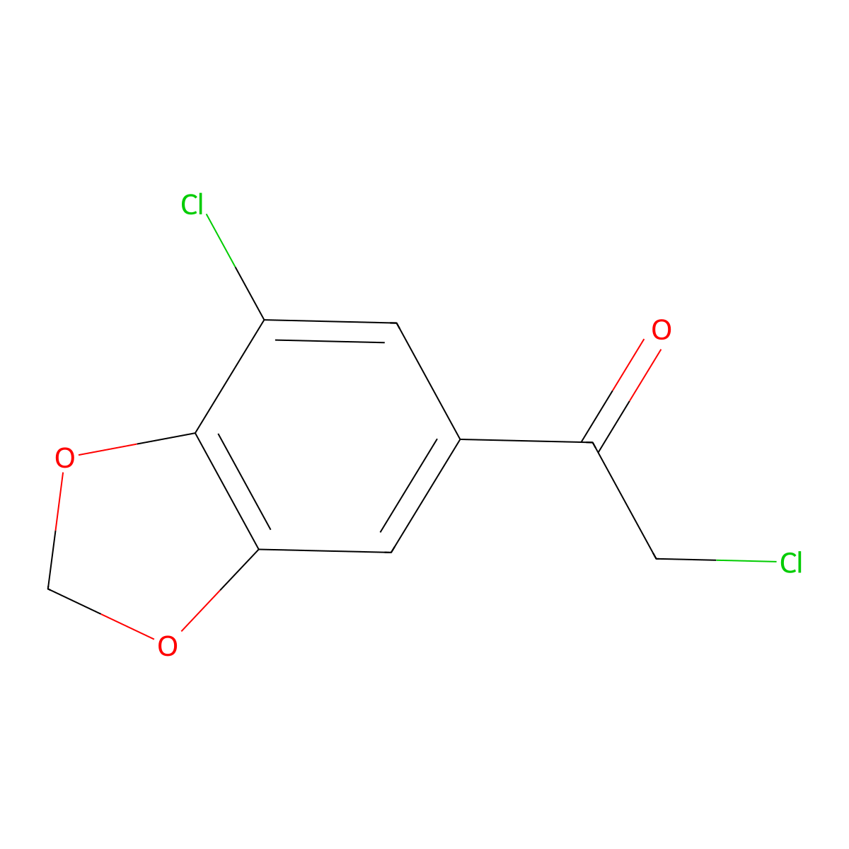 2-Chloro-1-(7-chloro-1,3-dioxaindan-5-yl)ethan-1-one molecular structure, CAS 2228641-68-5