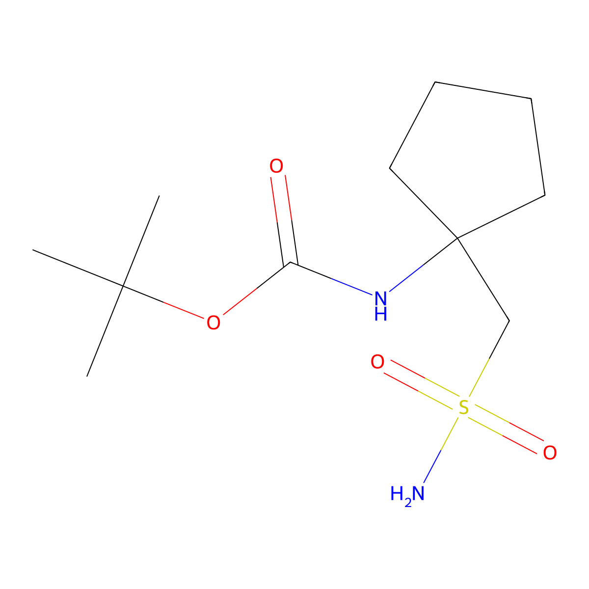 tert-butyl N-[1-(sulfamoylmethyl)cyclopentyl]carbamate molecular structure, CAS 2228645-07-4
