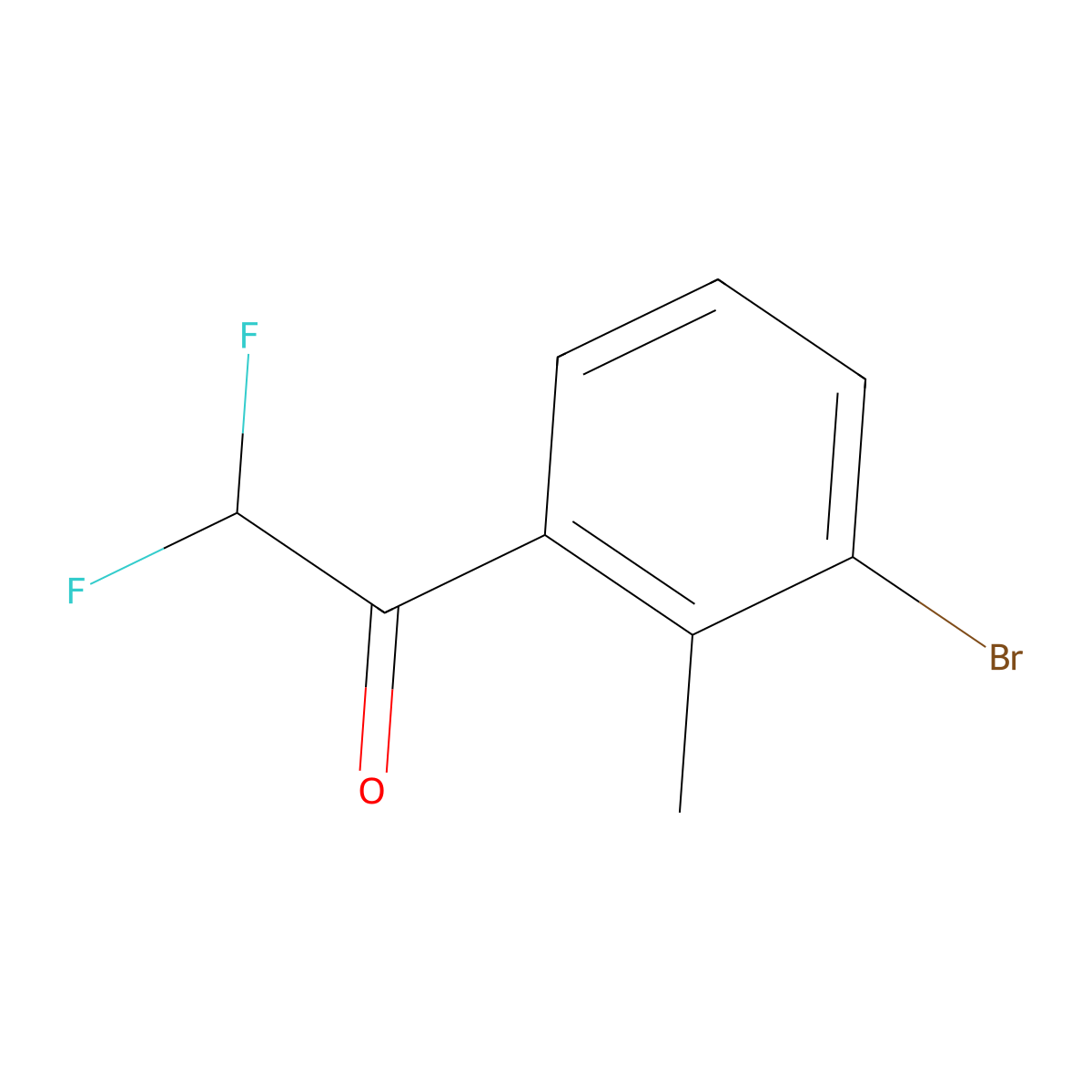 1-(3-Bromo-2-methylphenyl)-2,2-difluoroethan-1-one molecular structure, CAS 2228645-42-7