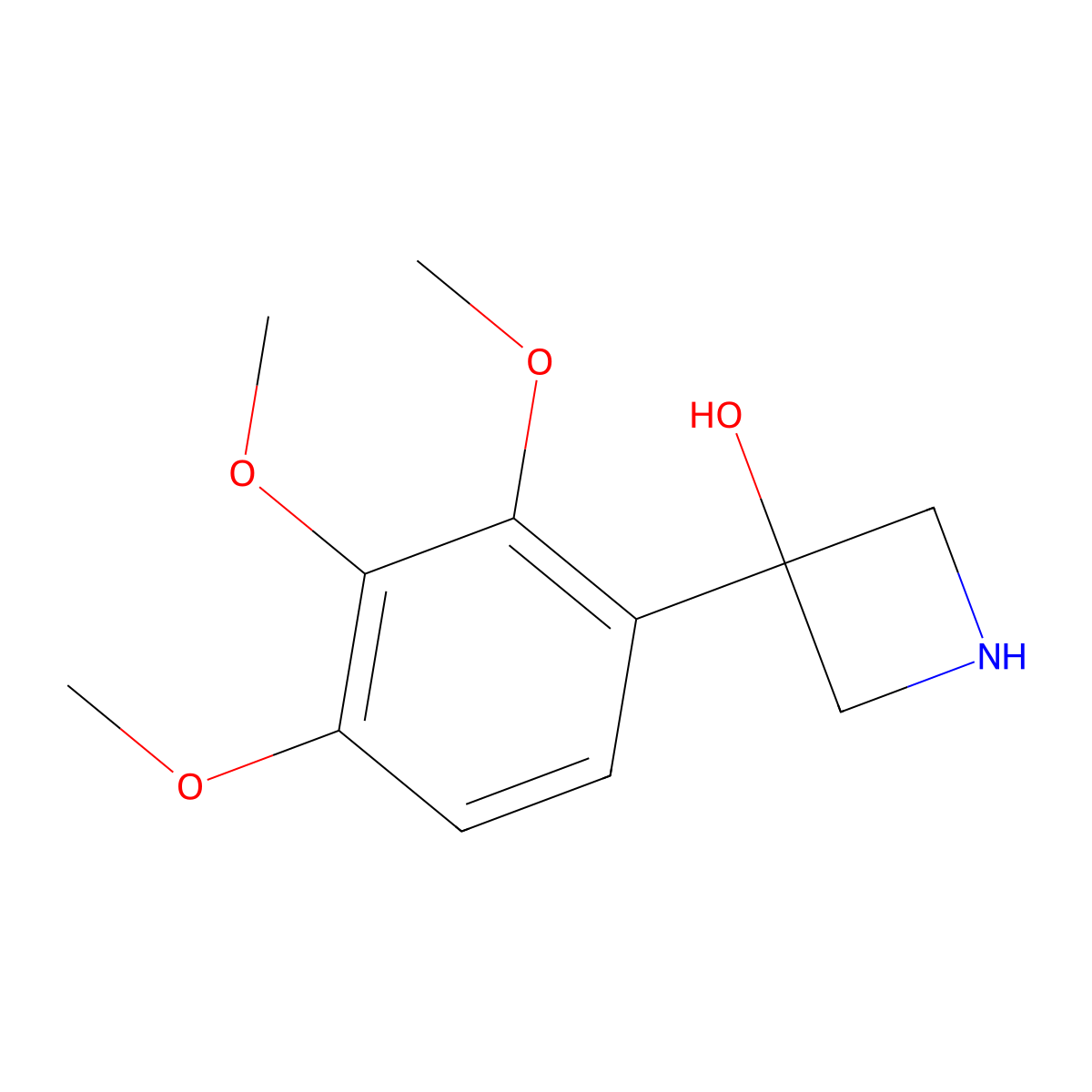 3-(2,3,4-Trimethoxyphenyl)azetidin-3-ol molecular structure, CAS 2228648-31-3