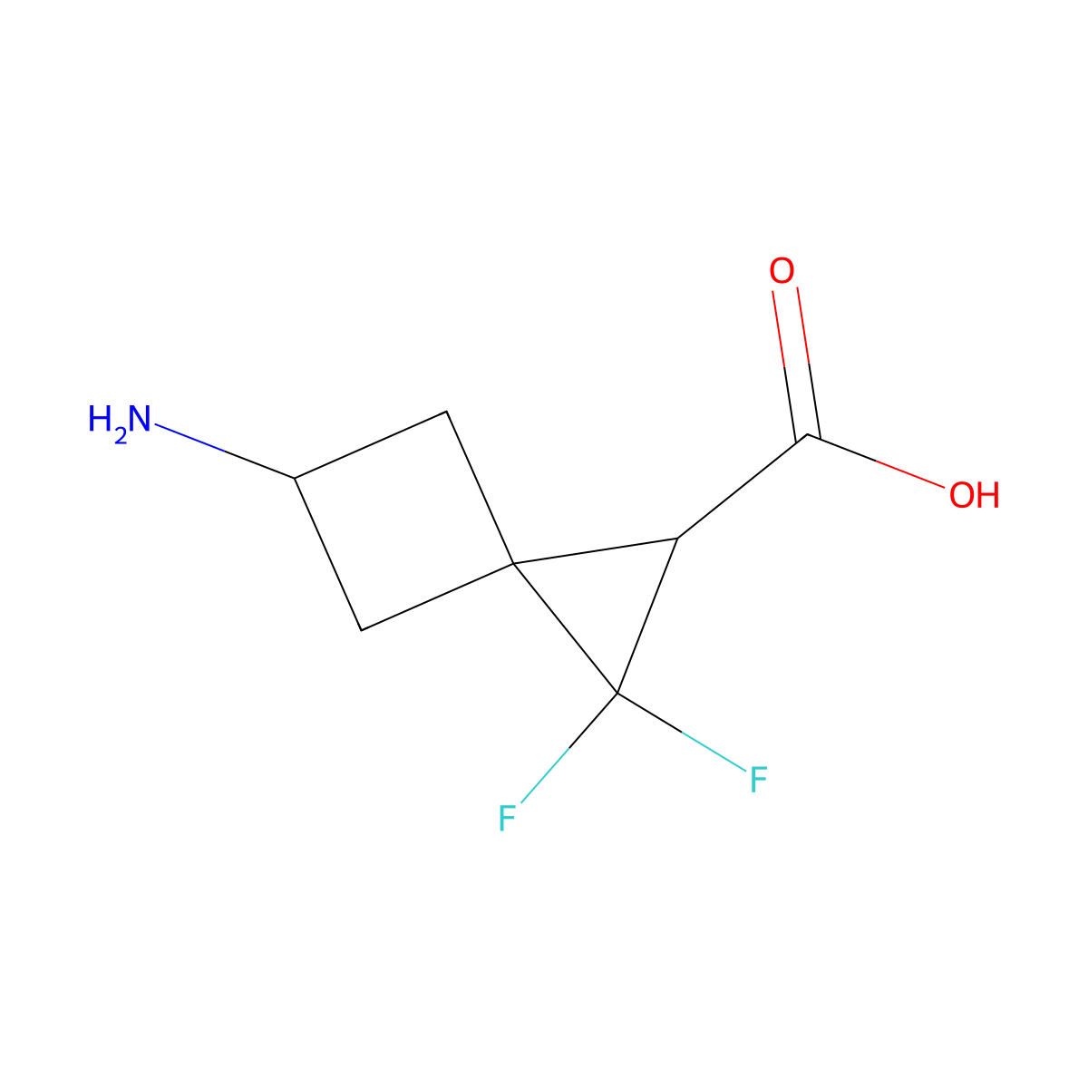5-Amino-2,2-difluorospiro[2.3]hexane-1-carboxylic acid molecular structure, CAS 2228648-68-6