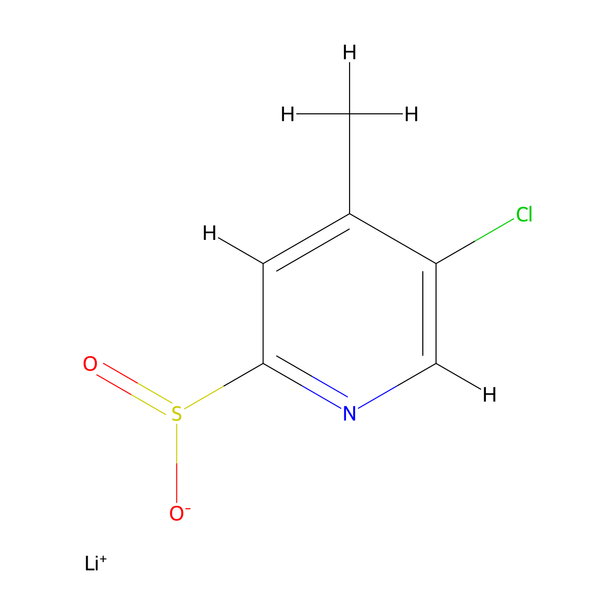 Lithium(1+) ion 5-chloro-4-methylpyridine-2-sulfinate molecular structure, CAS 2228649-89-4