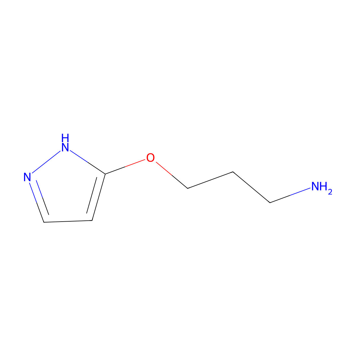 3-(1H-pyrazol-3-yloxy)propan-1-amine molecular structure, CAS 2228649-96-3