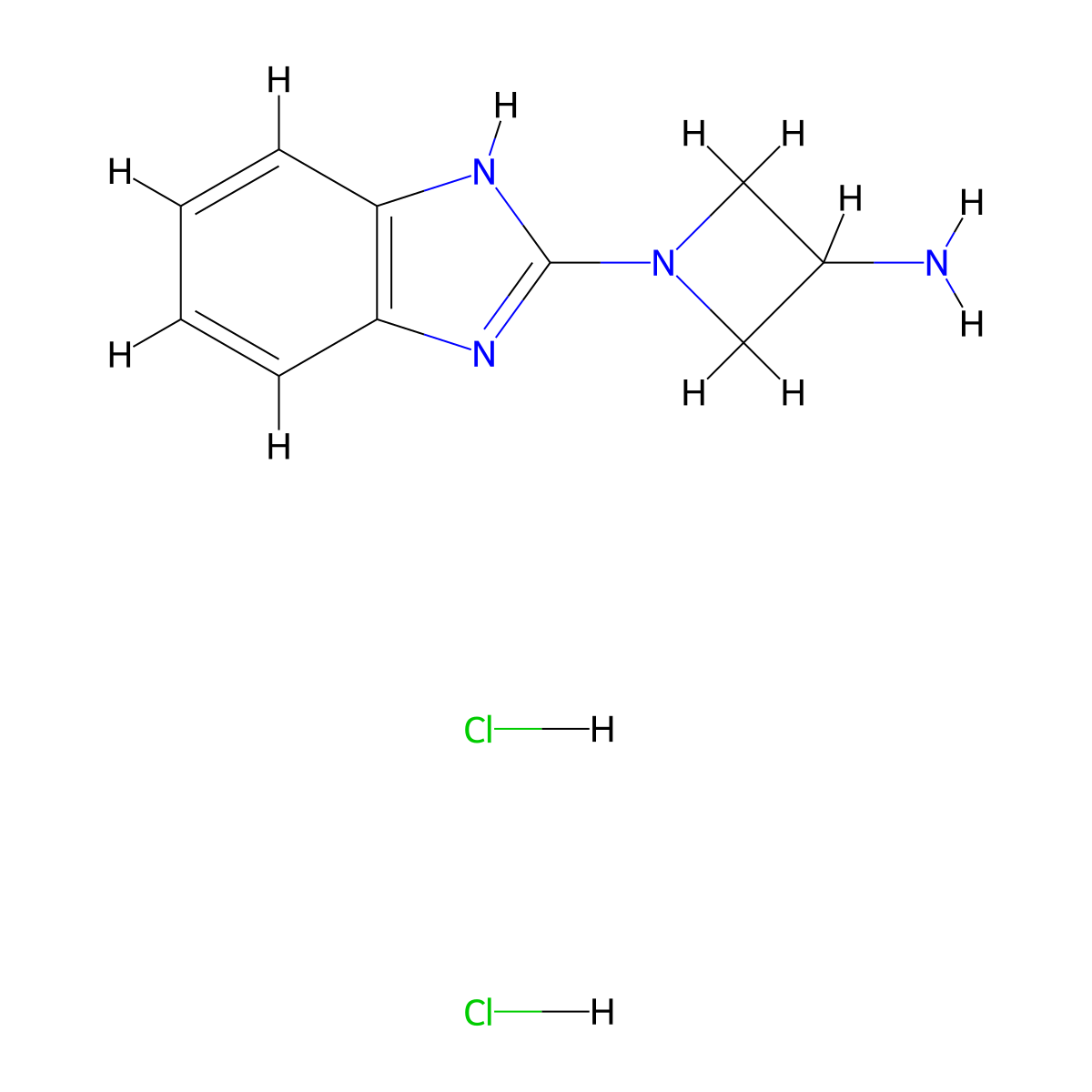 1-(1H-1,3-benzodiazol-2-yl)azetidin-3-amine dihydrochloride molecular structure, CAS 2228650-07-3