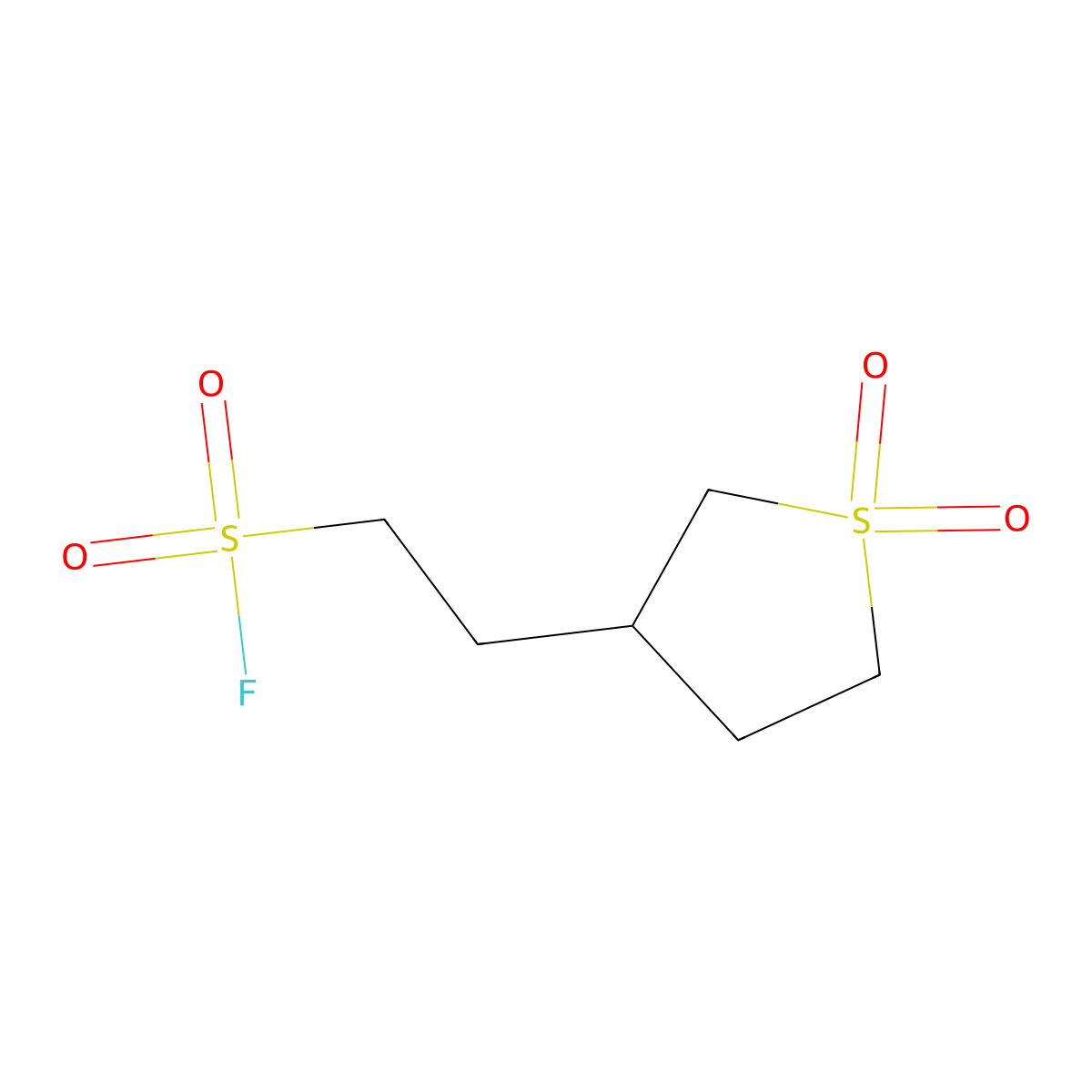 2-(1,1-Dioxo-1lambda6-thiolan-3-yl)ethane-1-sulfonyl fluoride molecular structure, CAS 2228650-08-4