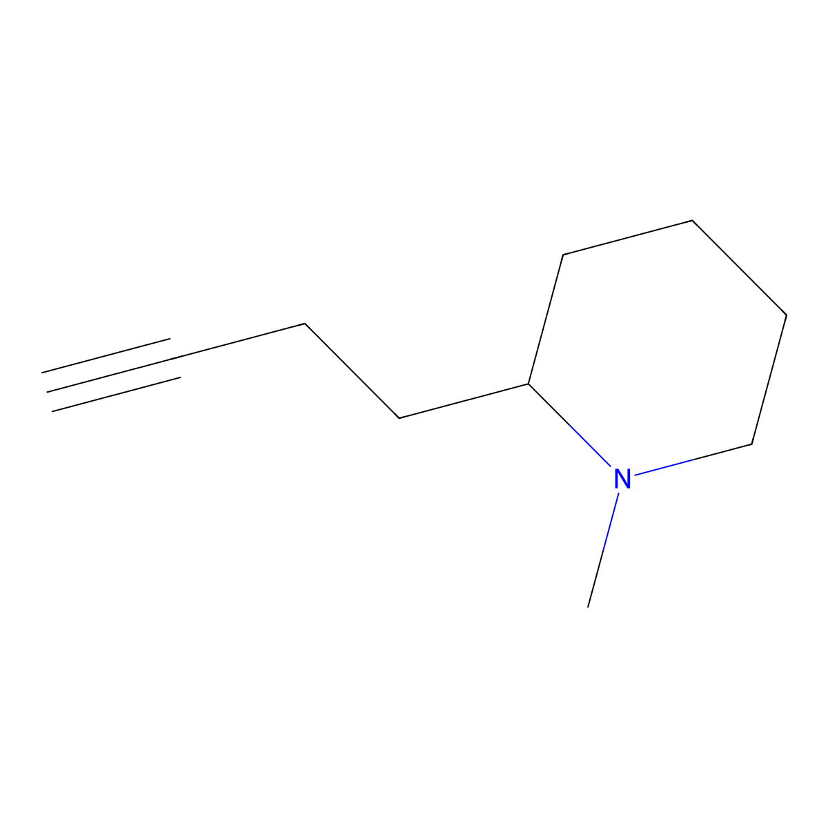 2-(But-3-yn-1-yl)-1-methylpiperidine molecular structure, CAS 2228650-54-0