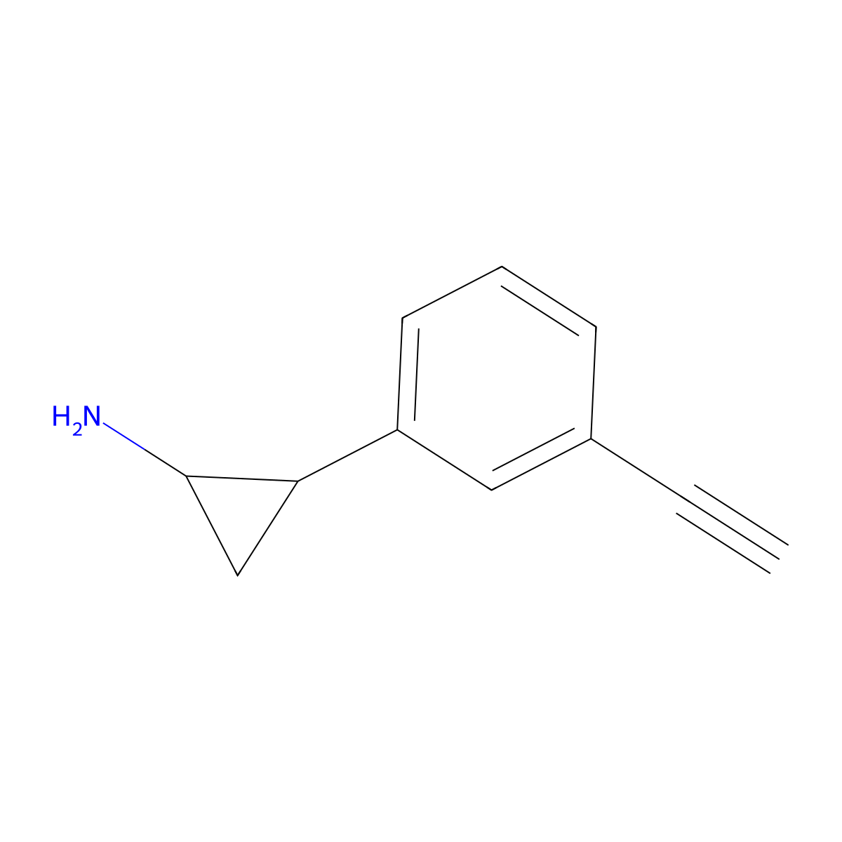 2-(3-Ethynylphenyl)cyclopropan-1-amine molecular structure, CAS 2228652-24-0