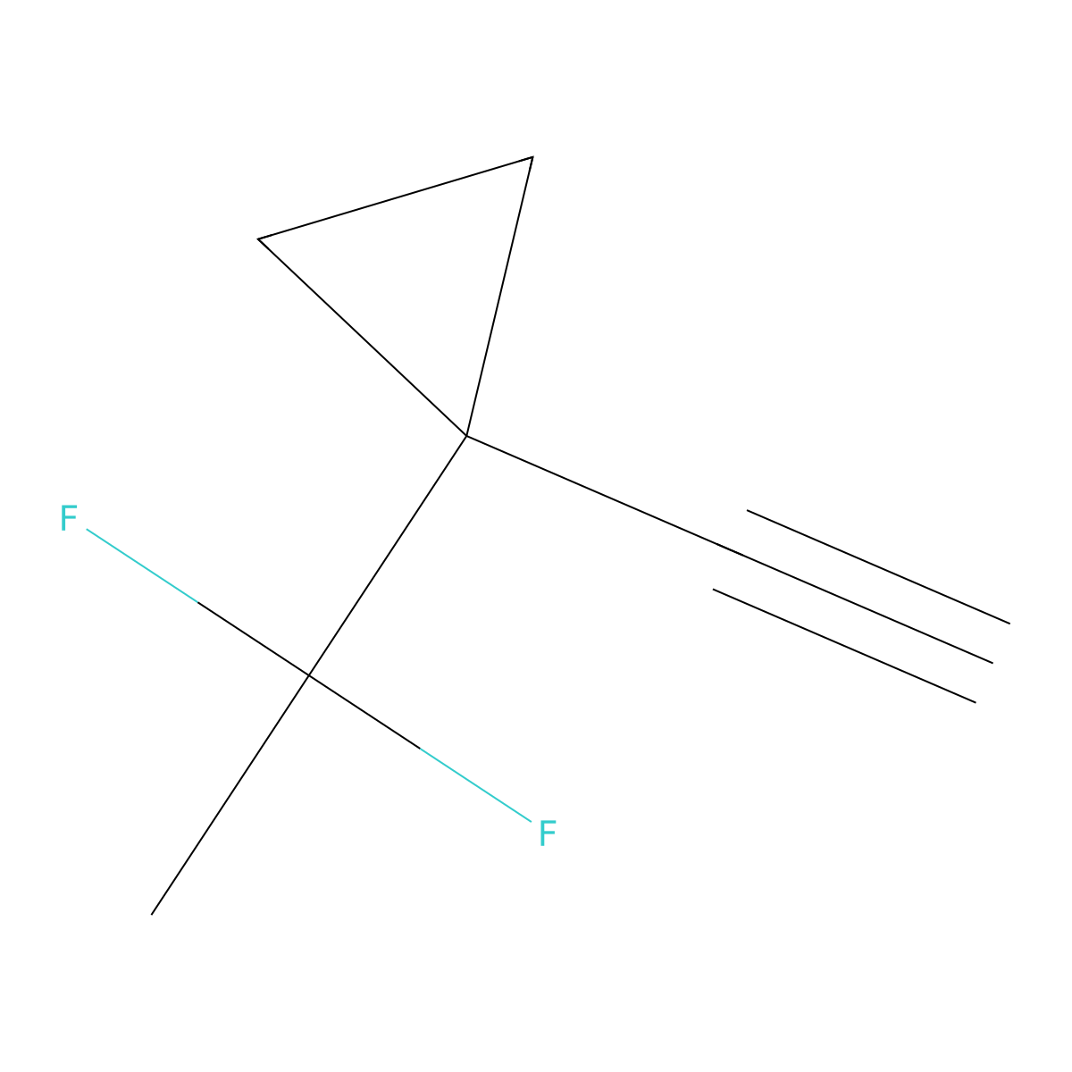 1-(1,1-Difluoroethyl)-1-ethynylcyclopropane molecular structure, CAS 2228653-25-4
