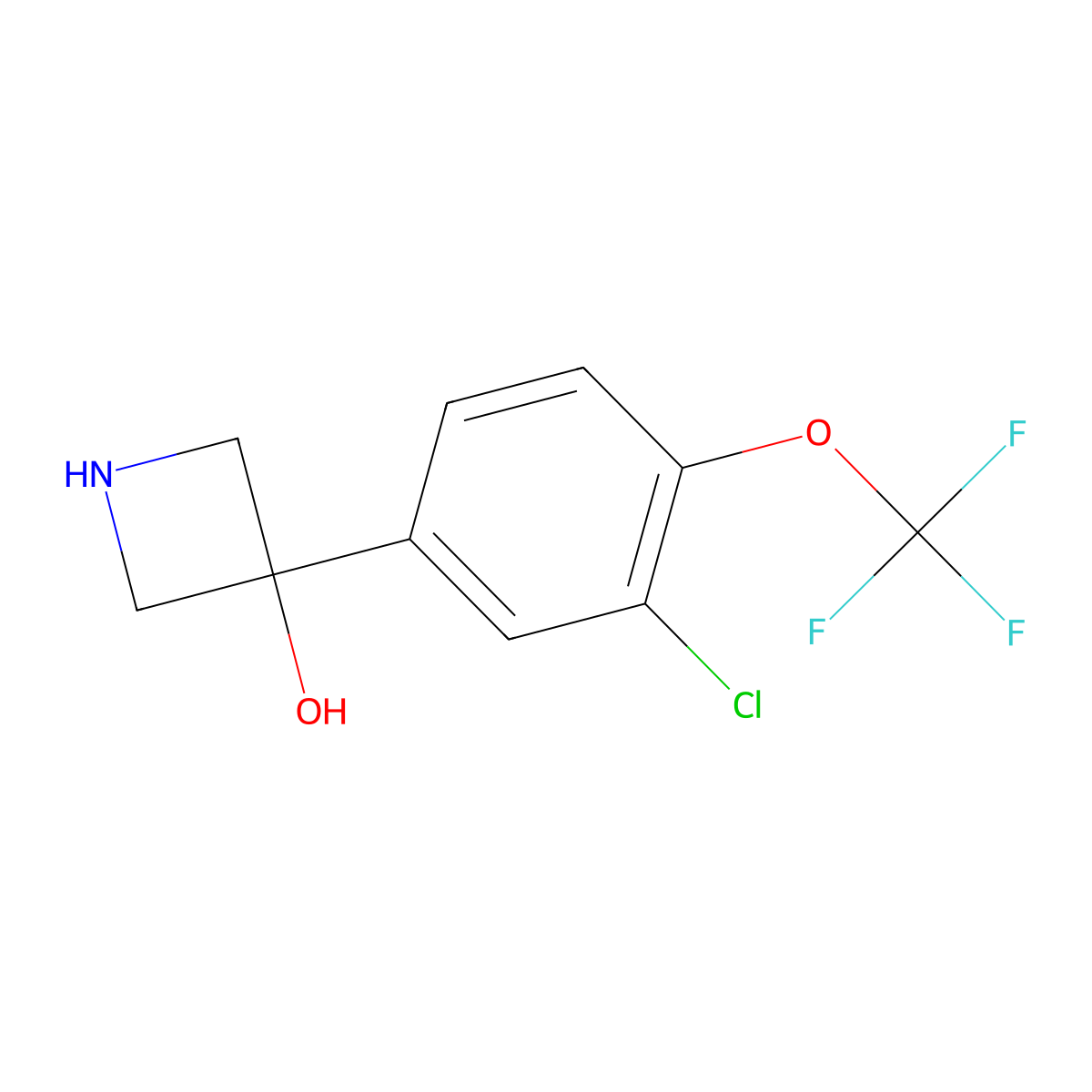 3-[3-Chloro-4-(trifluoromethoxy)phenyl]azetidin-3-ol molecular structure, CAS 2228654-12-2