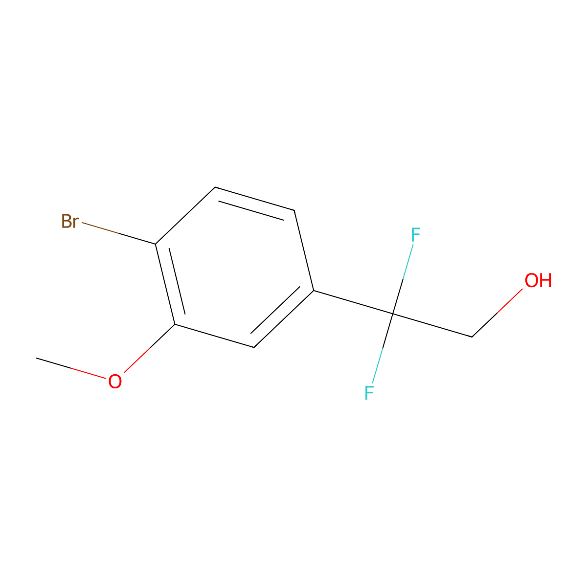 2-(4-Bromo-3-methoxyphenyl)-2,2-difluoroethan-1-ol molecular structure, CAS 2228656-15-1