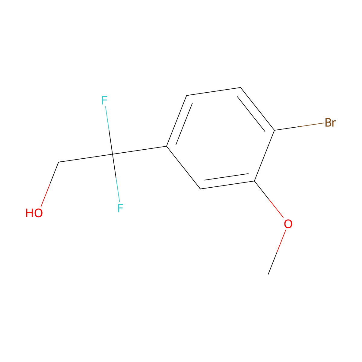 2-(4-Bromo-3-methoxyphenyl)-2,2-difluoroethan-1-ol molecular structure, CAS 2228656-15-1