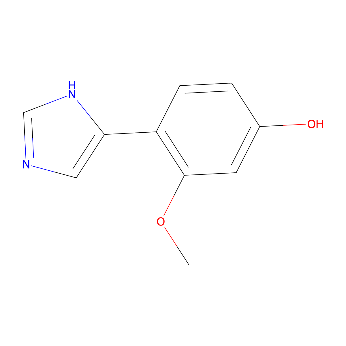 4-(1H-imidazol-4-yl)-3-methoxyphenol molecular structure, CAS 2228656-16-2