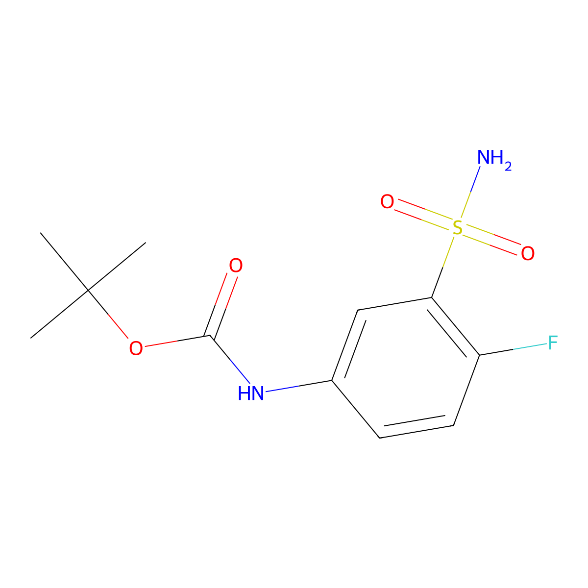 tert-butyl N-(4-fluoro-3-sulfamoylphenyl)carbamate molecular structure, CAS 2228656-67-3