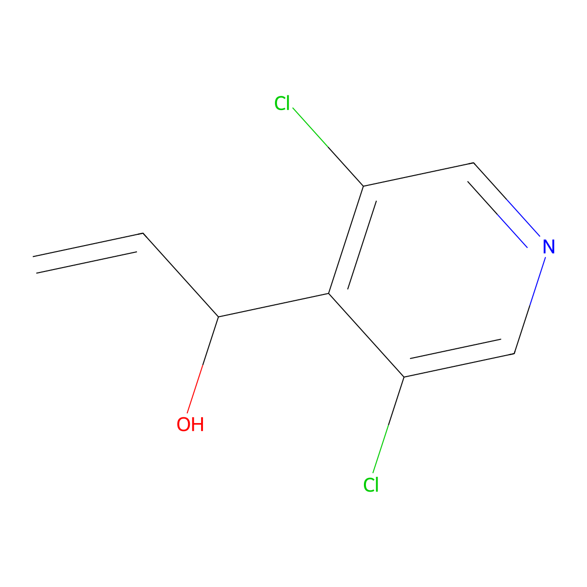 1-(3,5-Dichloropyridin-4-yl)prop-2-en-1-ol molecular structure, CAS 2228657-60-9