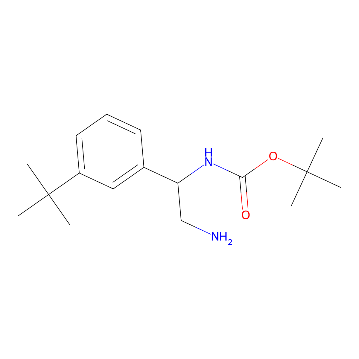tert-butyl N-[2-amino-1-(3-tert-butylphenyl)ethyl]carbamate molecular structure, CAS 2228658-97-5