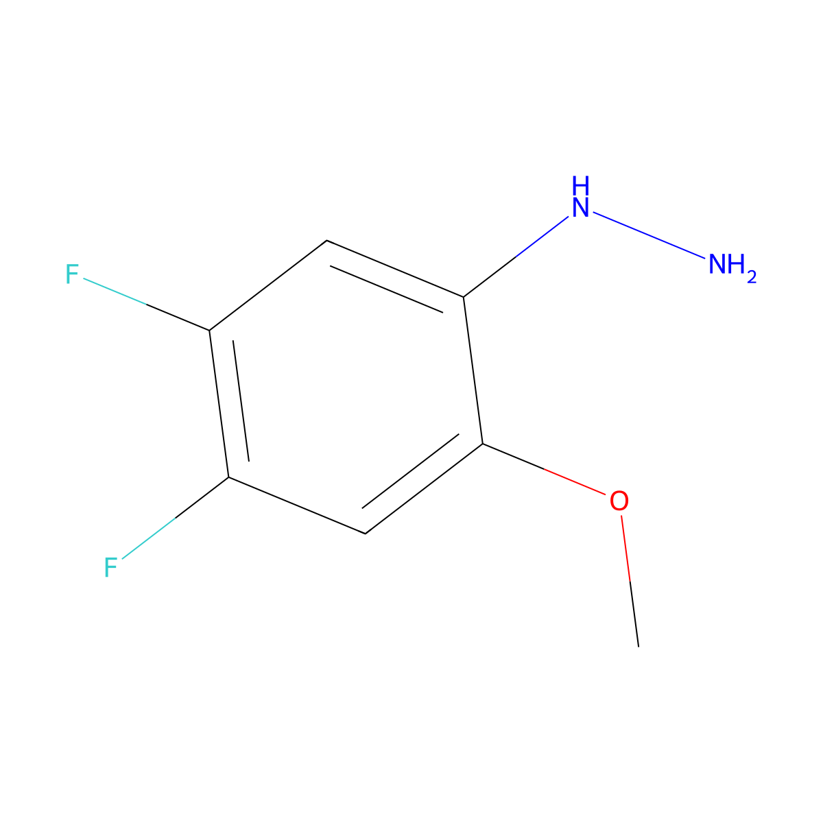 (4,5-Difluoro-2-methoxyphenyl)hydrazine molecular structure, CAS 2228659-92-3