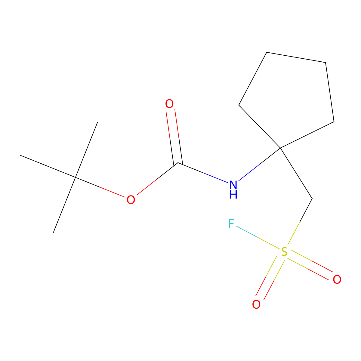 tert-butyl N-{1-[(fluorosulfonyl)methyl]cyclopentyl}carbamate molecular structure, CAS 2228660-20-4