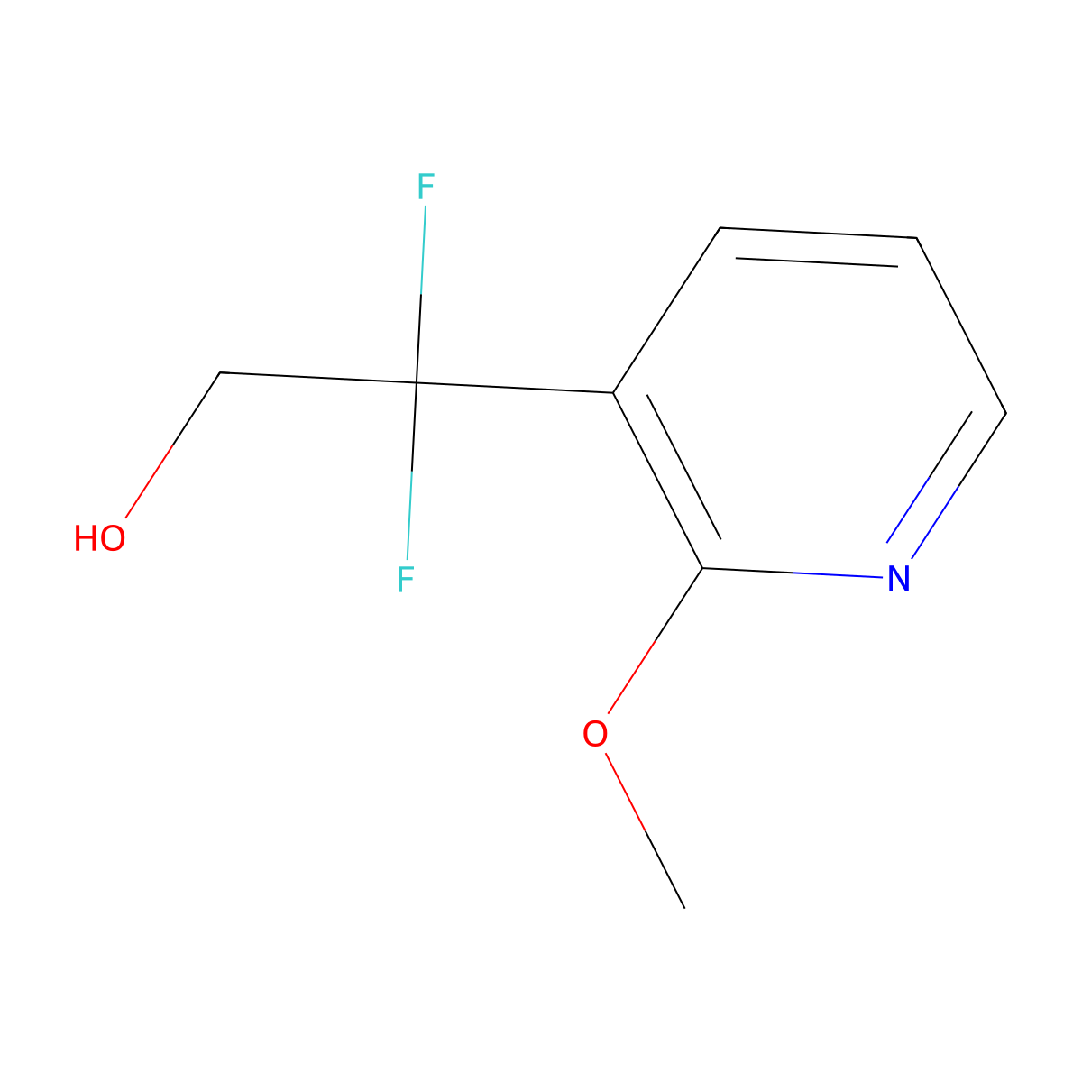 2,2-Difluoro-2-(2-methoxypyridin-3-yl)ethan-1-ol molecular structure, CAS 2228660-59-9