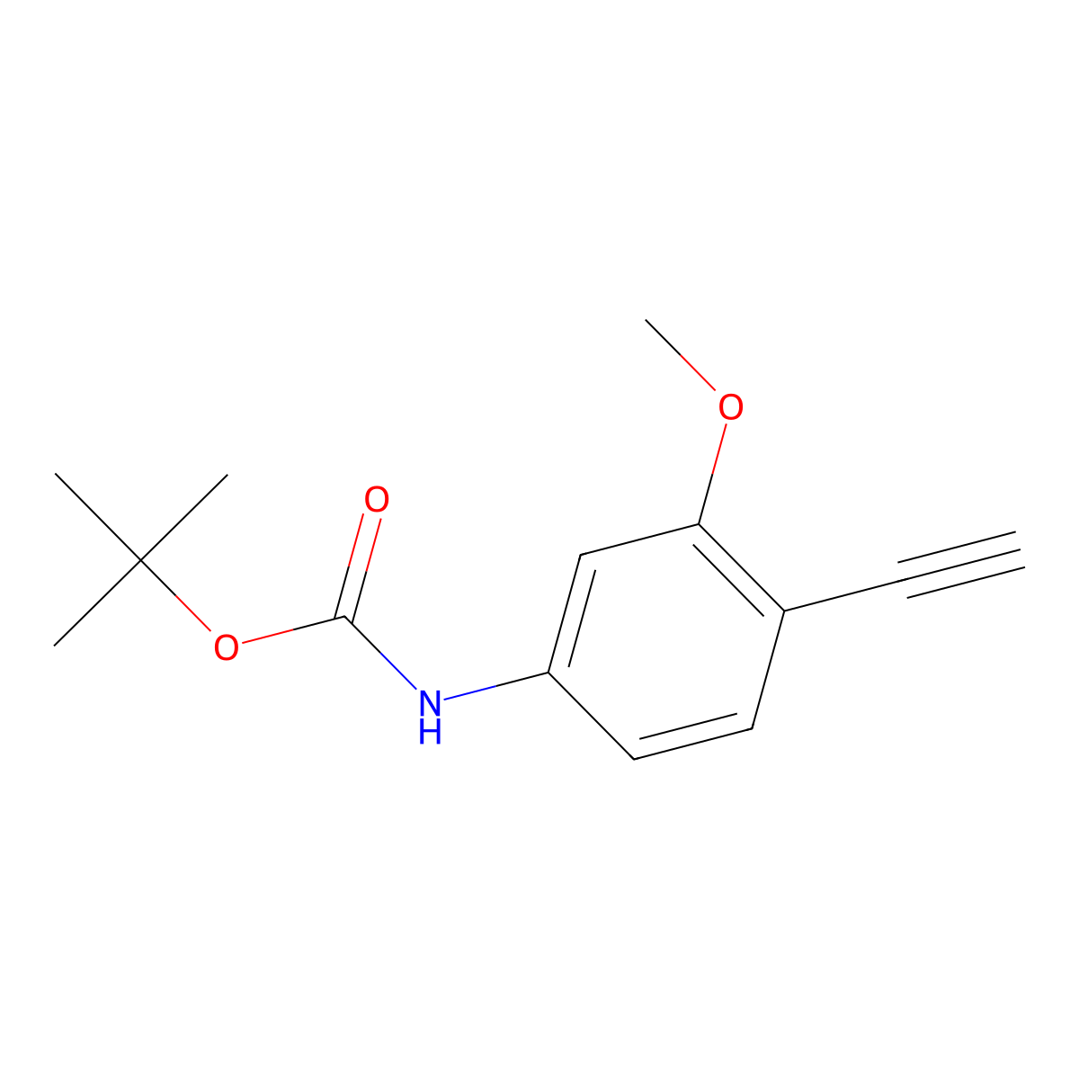 (4-Ethynyl-3-methoxy-phenyl)-carbamic acid tert-butyl ester molecular structure, CAS 2228661-58-1