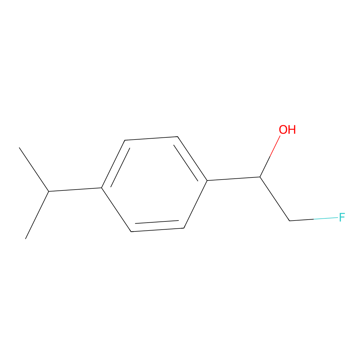 2-Fluoro-1-[4-(propan-2-yl)phenyl]ethan-1-ol molecular structure, CAS 2228662-79-9