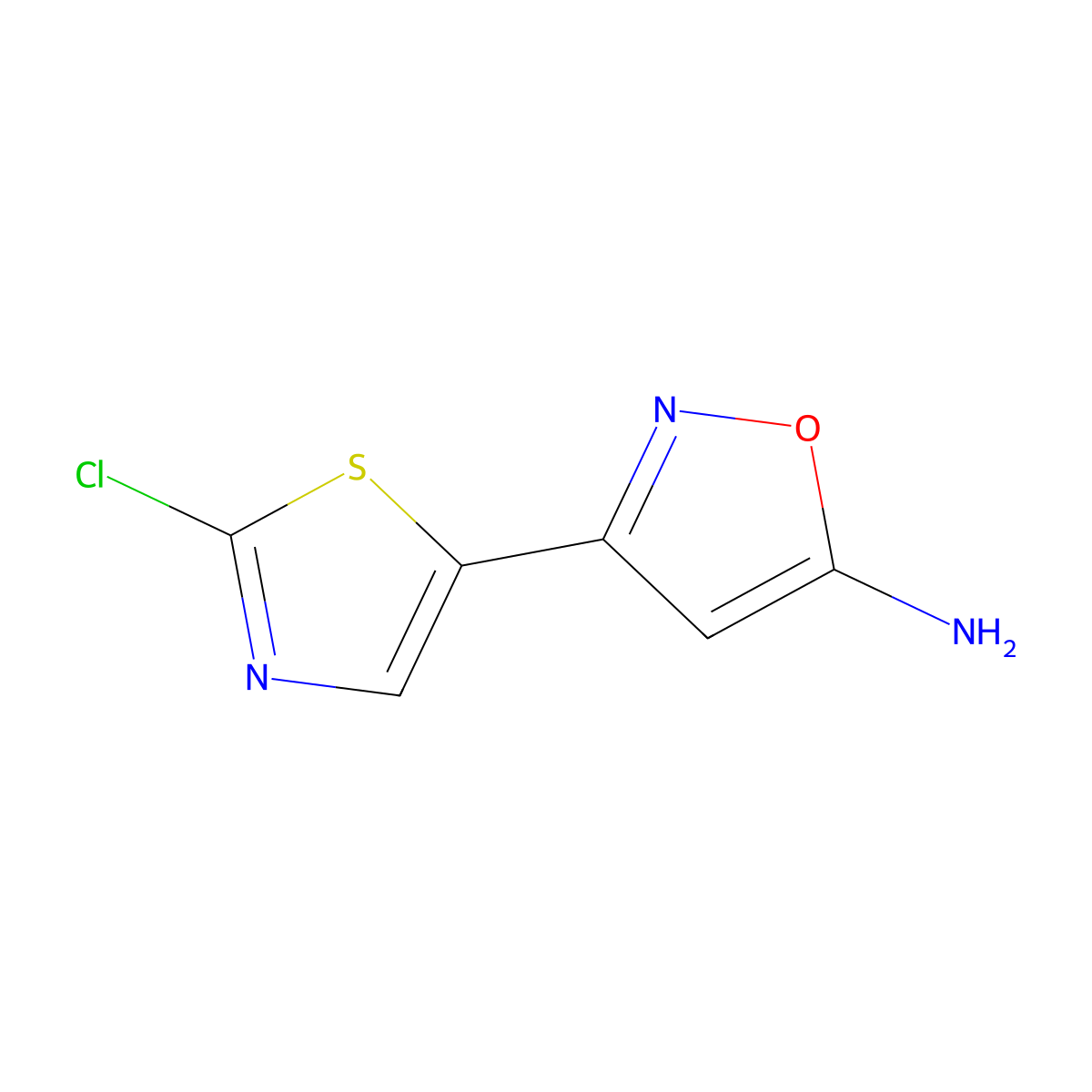 3-(2-Chloro-1,3-thiazol-5-yl)-1,2-oxazol-5-amine molecular structure, CAS 2228664-03-5