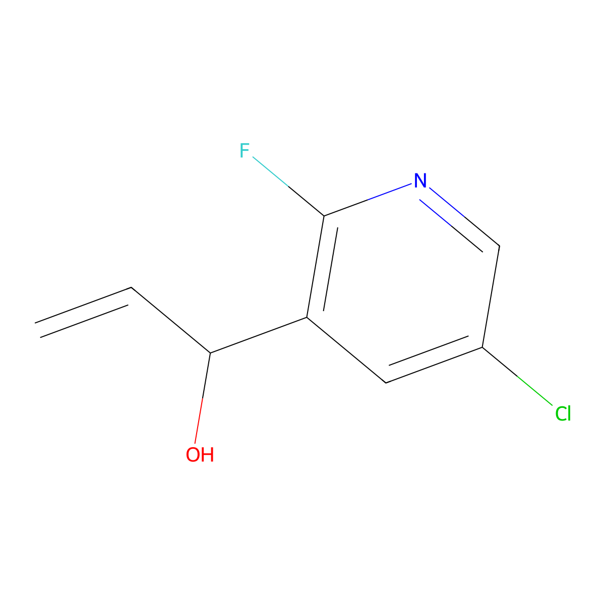 1-(5-Chloro-2-fluoropyridin-3-yl)prop-2-en-1-ol molecular structure, CAS 2228666-86-0